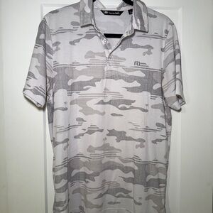 Travis Mathew Light Gray Camouflage Polo